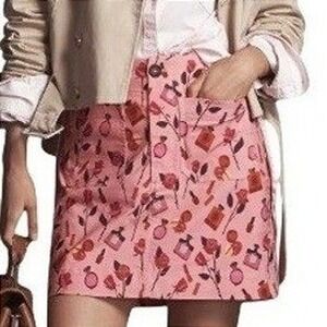 NWT Maeve The Anisa Makhoul Colette Mini Skirt in Pink w/ Flirty Florals Small